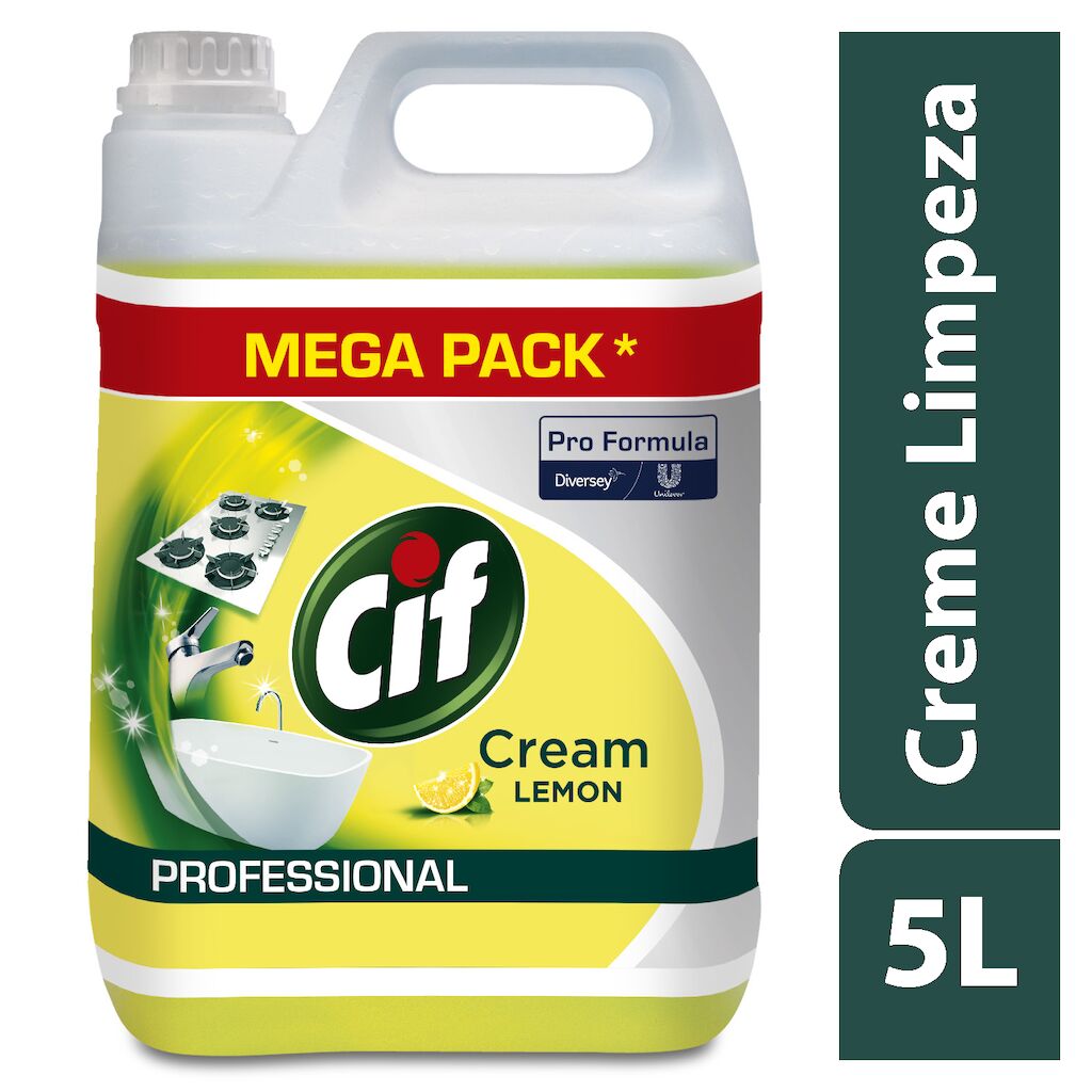 Cif Pro Formula Creme Limão 2x5L - Creme de limpeza com micropartículas naturais
